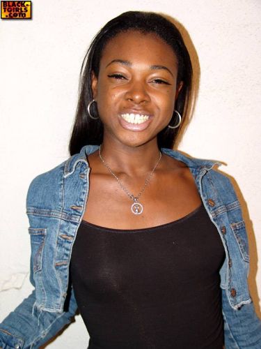 Black Aimee Lee rubbing her cock