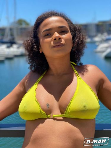 Ebony Alina Ali sucking big white cock