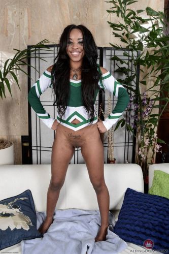 Black slut Ashley Pink spreading legs