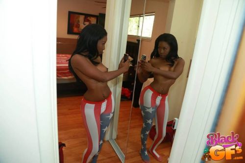 Ebony teen Brie Simone enjoying black cock