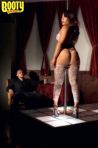 Ebony Candy Love riding white cock