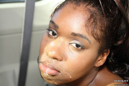 Ebony Candy Sticks getting cum on her face