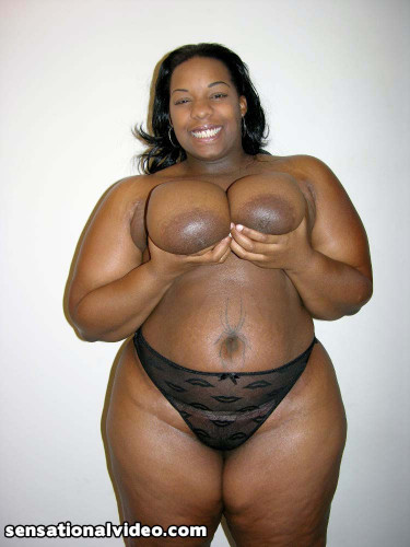 Ebony BBW Crystal Clear spreading legs