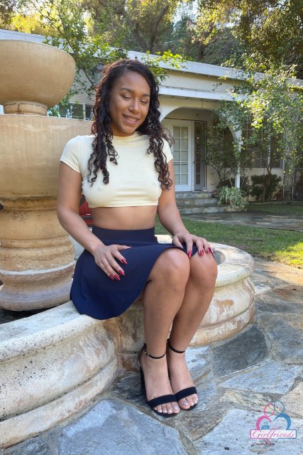 Black cutie Kitt Lacey exposing her vagina