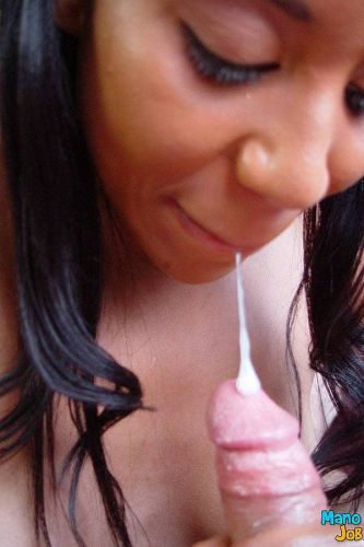 Black Krystal Wett stroking white cock