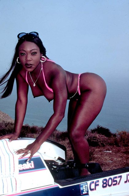 Black pornstar Menage Trois posing nude