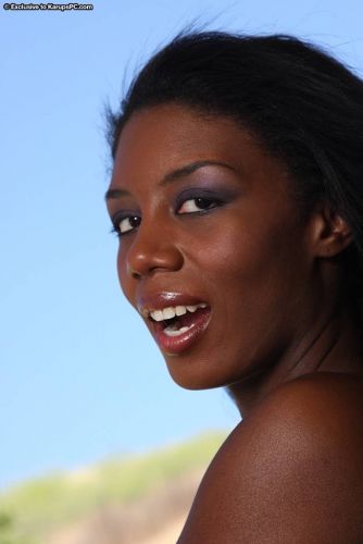 Black babe Monica Foster spreading legs