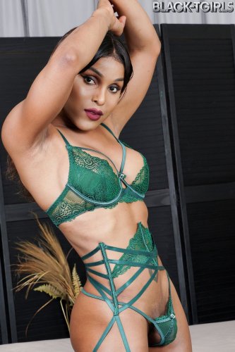 Ebony shemale Naraya showing her cock