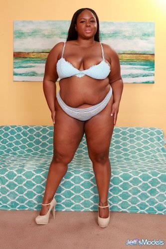 Ebony BBW Olivia Leigh getting jizz on big tits