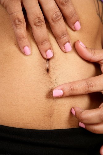 Black hairy teen Piper Lillie posing nude