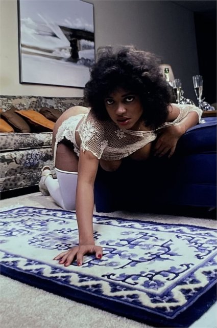 Ebony vintage queen Shanna Evans posing nude