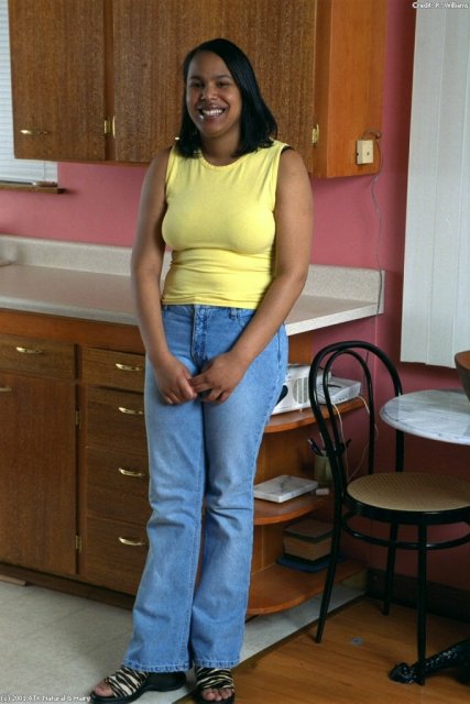 Black hairy Valeria spreading legs